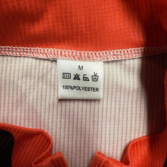 Cheji Cycling Jersey Men's Medium Red Praising Life Full Zip Racing Short Sleeve - Picture 2 of 5